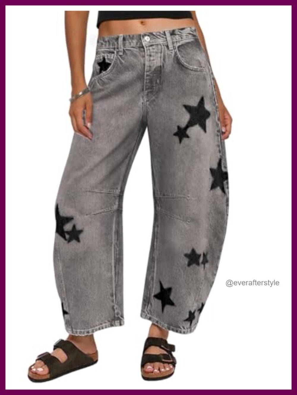 Wide Leg Barrel Jeans Mid Rise Distressed Boyfriend Denim Pants